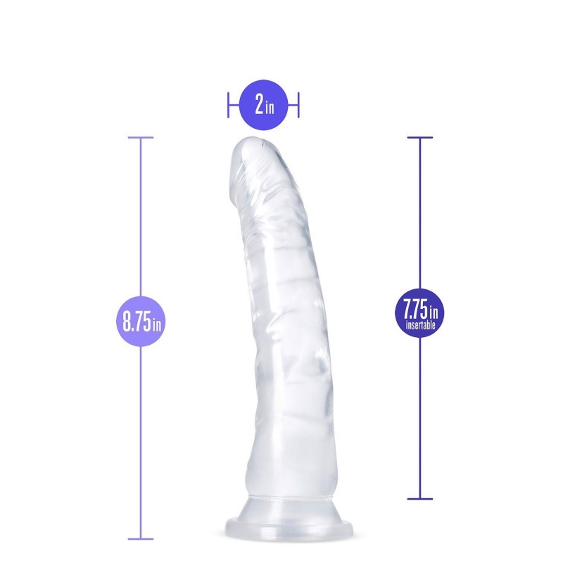 Dildo Diamond Glisten Clear z przyssawką i zakrzywieniem 22,2 cm - 4