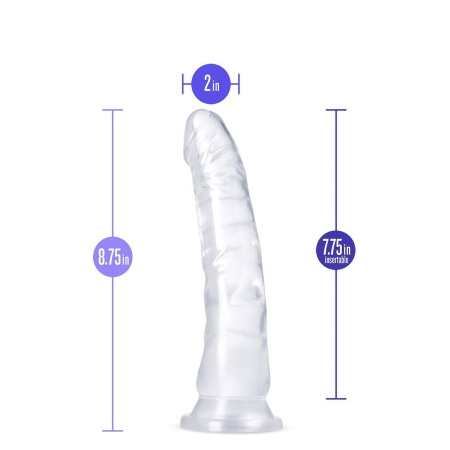 Dildo Diamond Glisten Clear z przyssawką i zakrzywieniem 22,2 cm - 4