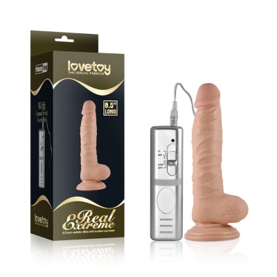 Wibrator dildo Real Extreme 21 cm z przyssawką i 3 prędkościami - 1
