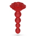 Plug analny Rosaline z rotacją i wibracją - 19 cm, czerwony silikon - 4