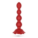 Plug analny Rosaline z rotacją i wibracją - 19 cm, czerwony silikon - 5