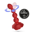 Plug analny Rosaline z rotacją i wibracją - 19 cm, czerwony silikon - 6