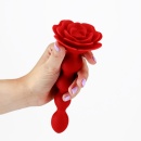 Plug analny Rosaline z rotacją i wibracją - 19 cm, czerwony silikon - 9