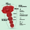 Plug analny Rosaline z rotacją i wibracją - 19 cm, czerwony silikon - 10