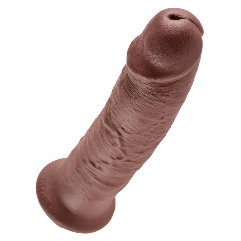 King Cock 10" Brown – realistyczne dildo z podstawą ssącą i anatomiczną fakturą, 25,4 cm - 4