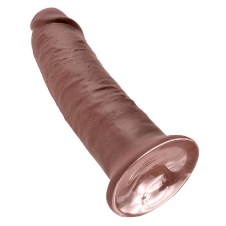 King Cock 10" Brown – realistyczne dildo z podstawą ssącą i anatomiczną fakturą, 25,4 cm - 6