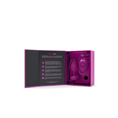 b-Vibe Vibrating Jewel Plug S/M Fuchsia - bezszwowy silikon medyczny, wibracje i pilot zdalny, długość wprowadzalna 7,6 cm - 1