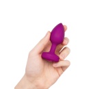 b-Vibe Vibrating Jewel Plug S/M Fuchsia - bezszwowy silikon medyczny, wibracje i pilot zdalny, długość wprowadzalna 7,6 cm - 4