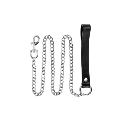 METAL LEASH WITH COW LEATHER WRIST - 1