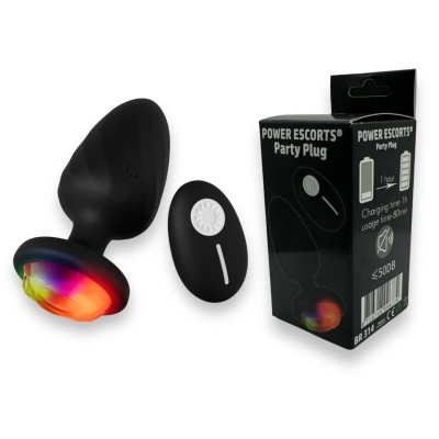 Korek analny wibrujący Party Plug – czarny, 9,9 cm - 1 2