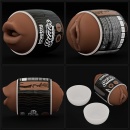 Dwustronny masturbator Slider – usta i pochwa 6,2x10,3 cm brązowy - 3