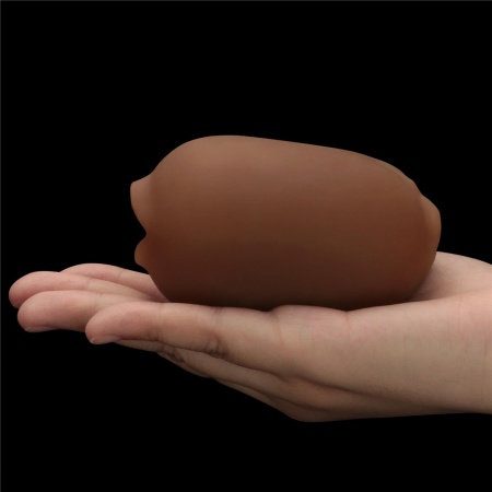Dwustronny masturbator Slider – usta i pochwa 6,2x10,3 cm brązowy - 5