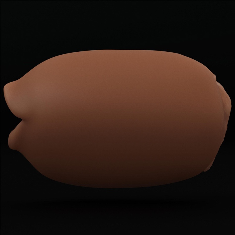 Dwustronny masturbator Slider – usta i pochwa 6,2x10,3 cm brązowy - 9