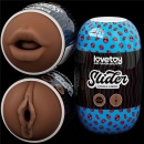 Dwustronny masturbator Slider – usta i pochwa 6,2x10,3 cm brązowy - 17