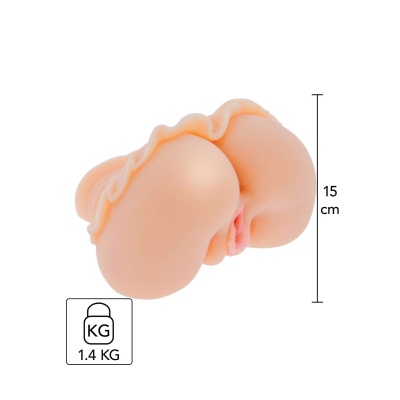 Masturbator Upskirt College Slut z podwójnym kanałem i pierścieniem zaciskającym 15×17 cm - 1