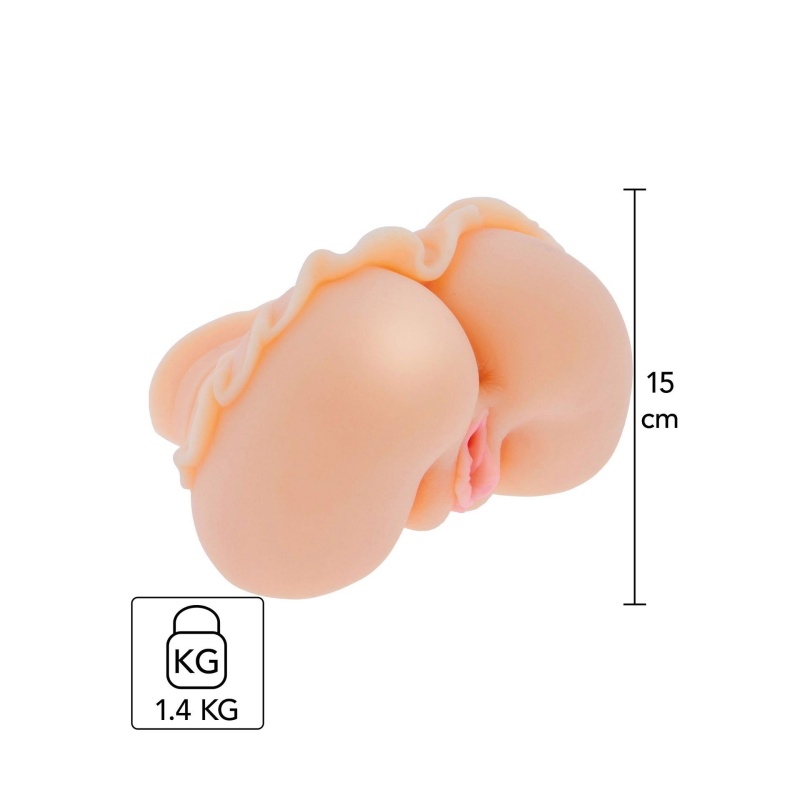 Masturbator Upskirt College Slut z podwójnym kanałem i pierścieniem zaciskającym 15×17 cm - 1