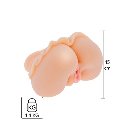 Masturbator Upskirt College Slut z podwójnym kanałem i pierścieniem zaciskającym 15×17 cm - 1