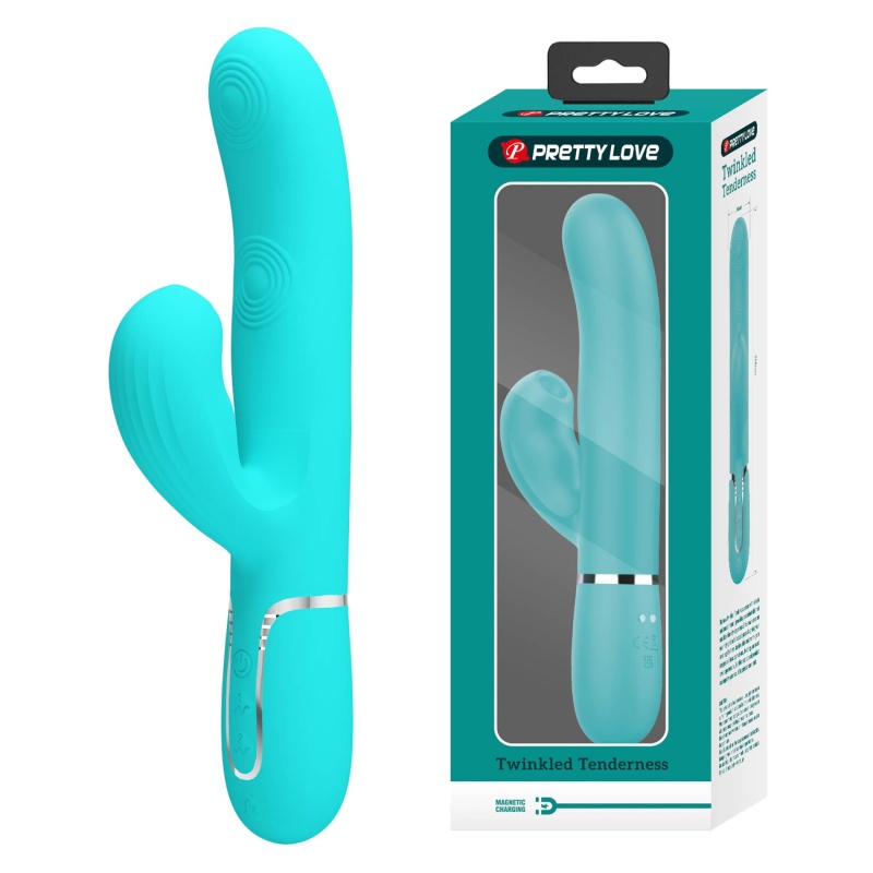Twinkled Tenderness - Dwusilnikowy Rabbit Vibrator z 7 funkcjami thumping i 7 trybami tapping, silikon medyczny IPX7 - 1