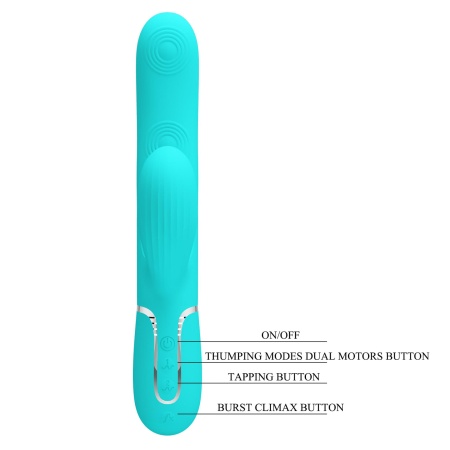 Twinkled Tenderness - Dwusilnikowy Rabbit Vibrator z 7 funkcjami thumping i 7 trybami tapping, silikon medyczny IPX7 - 9