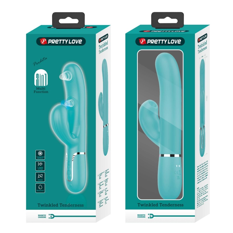Twinkled Tenderness - Dwusilnikowy Rabbit Vibrator z 7 funkcjami thumping i 7 trybami tapping, silikon medyczny IPX7 - 11