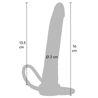 Dildo analne Double Trouble, 16 cm, z podwójnym trzonem - 1 2