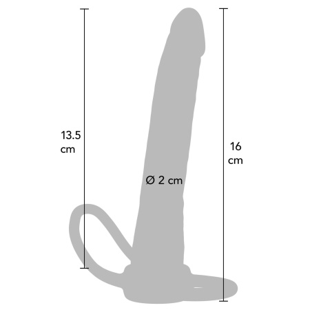 Dildo analne Double Trouble, 16 cm, z podwójnym trzonem - 2