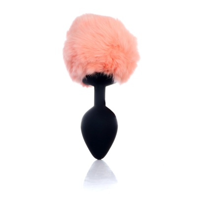 Plug-Jewellery Silicon PLUG - Bunny Tail - Black-Peach - 1