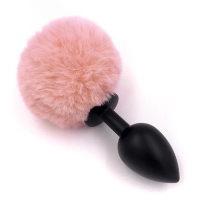 Plug-Jewellery Silicon PLUG - Bunny Tail - Black-Peach - 1 2