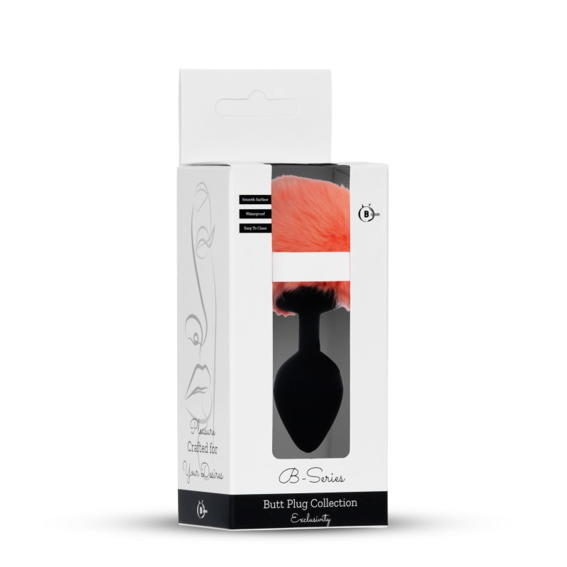 Plug-Jewellery Silicon PLUG - Bunny Tail - Black-Peach - 6