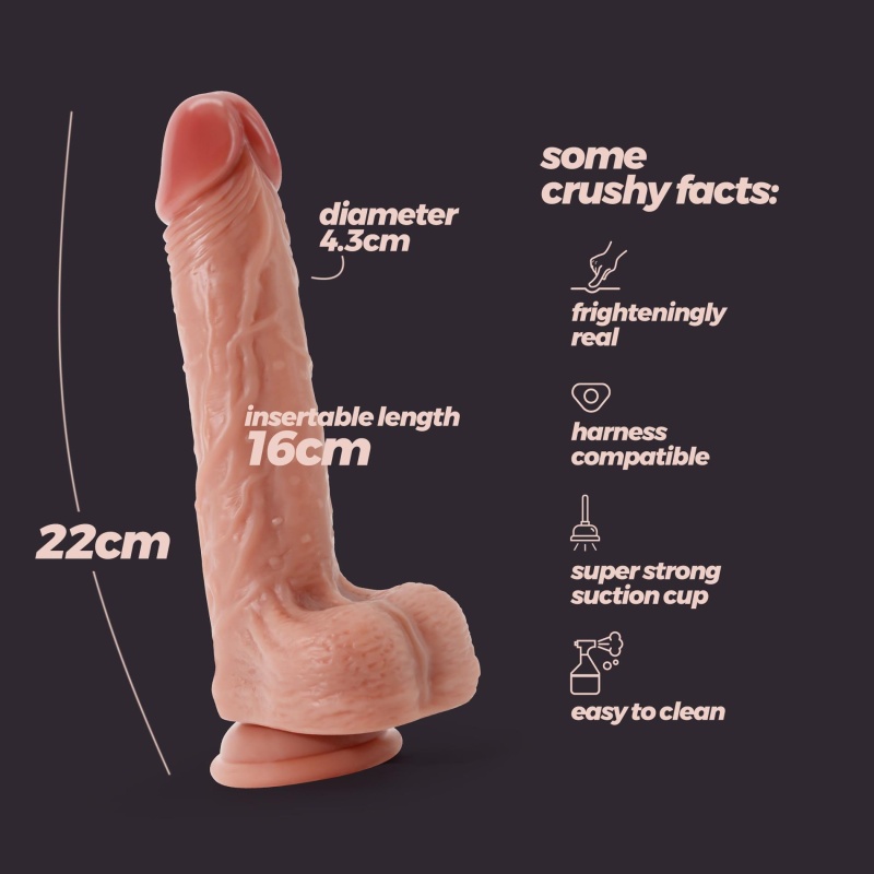Dildo silikonowe Inviktus 8,5 (22 cm) kolor cielisty - 8