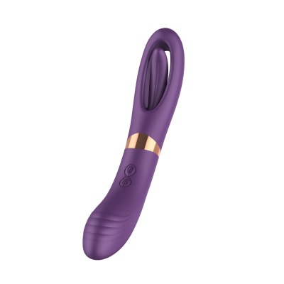 Wibrator Flicking Dual G-Spot z podwójnym silnikiem i ruchomym języczkiem stymulującym - 1