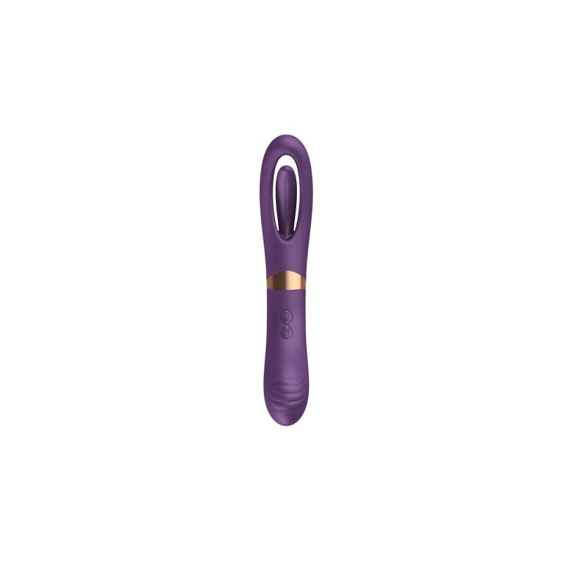 Wibrator Flicking Dual G-Spot z podwójnym silnikiem i ruchomym języczkiem stymulującym - 2
