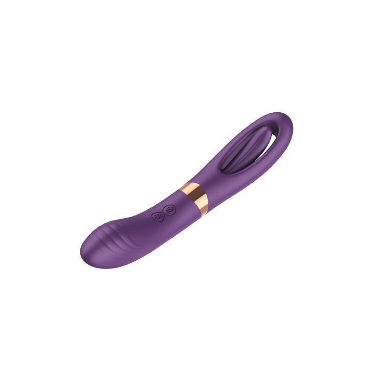Wibrator Flicking Dual G-Spot z podwójnym silnikiem i ruchomym języczkiem stymulującym - 4
