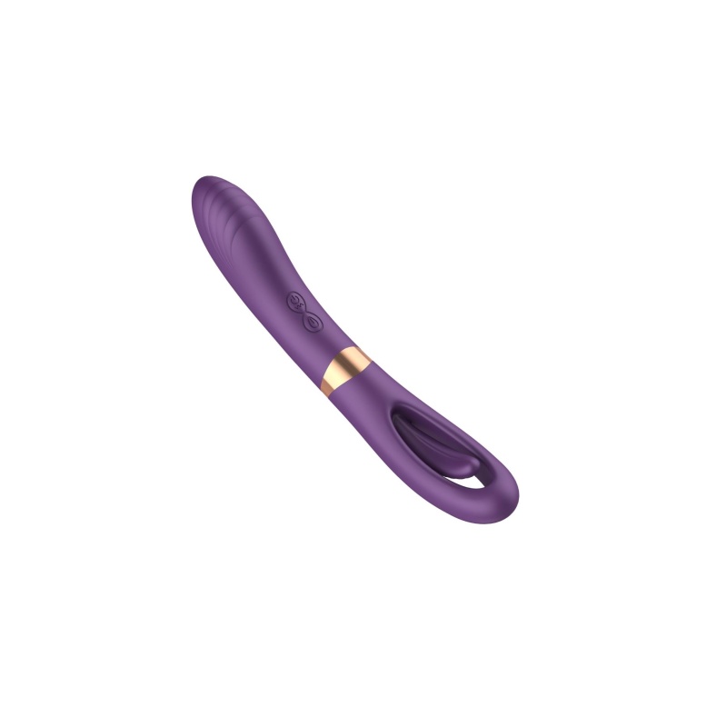 Wibrator Flicking Dual G-Spot z podwójnym silnikiem i ruchomym języczkiem stymulującym - 5