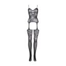 Suspender Rhinestone Bodystocking - One Size - 7