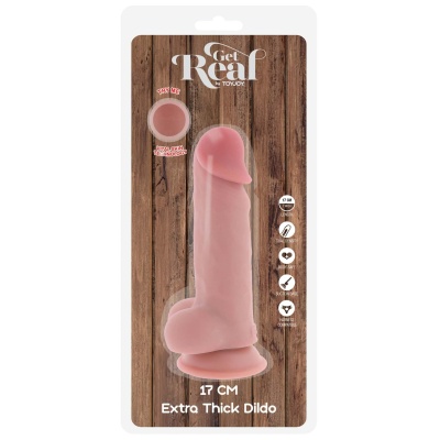 Dildo Deluxe Dual Density Thick z przyssawką, 17 cm - 1 2