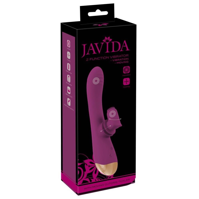 Wibrator Javida 2 Function - dwufunkcyjny: ruchome ramię do stymulacji łechtaczki, 8 trybów wibracji, 22,3 cm - 1