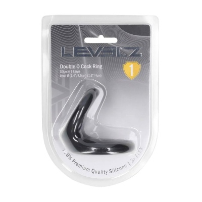 Double O Silicone Cockring - L - Black - 1 2