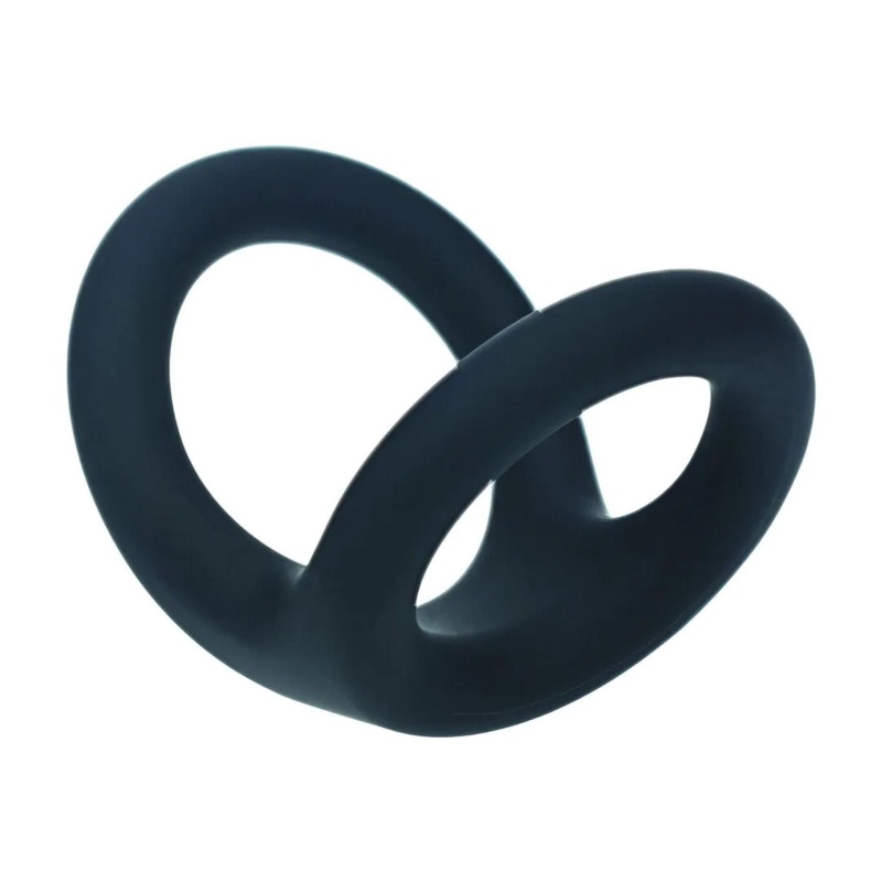Double O Silicone Cockring - L - Black - 5