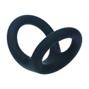 Double O Silicone Cockring - L - Black - 5