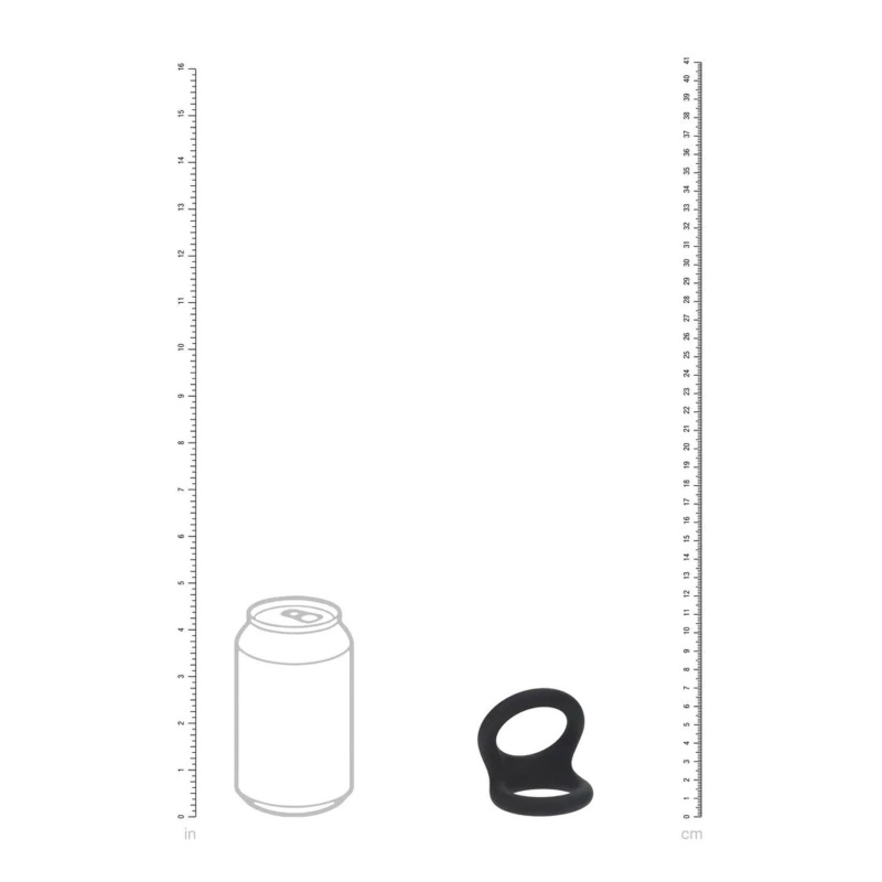 Double O Silicone Cockring - L - Black - 7