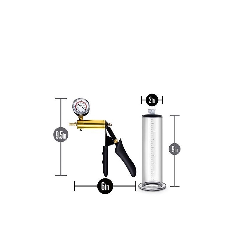 Pompa próżniowa do penisa Performance VX6 z manometrem mmHg i mosiężnym pistoletem, cylinder 22,8 cm - 3