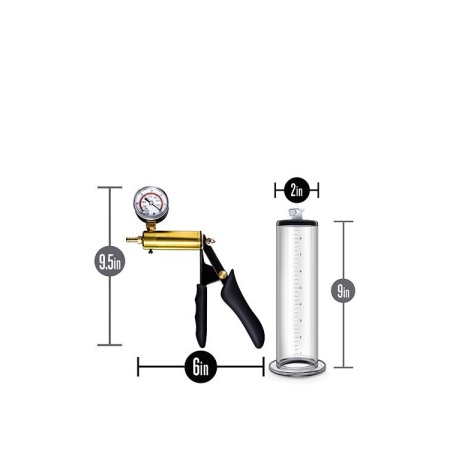 Pompa próżniowa do penisa Performance VX6 z manometrem mmHg i mosiężnym pistoletem, cylinder 22,8 cm - 3