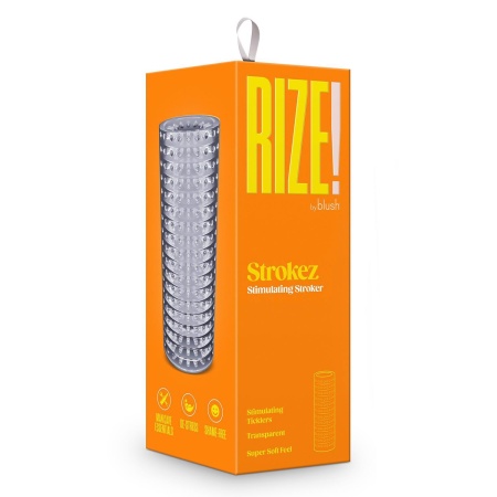 Masturbator Strokez Clear TPE o żebrowanej strukturze, otwarty, 13,9 cm - 1