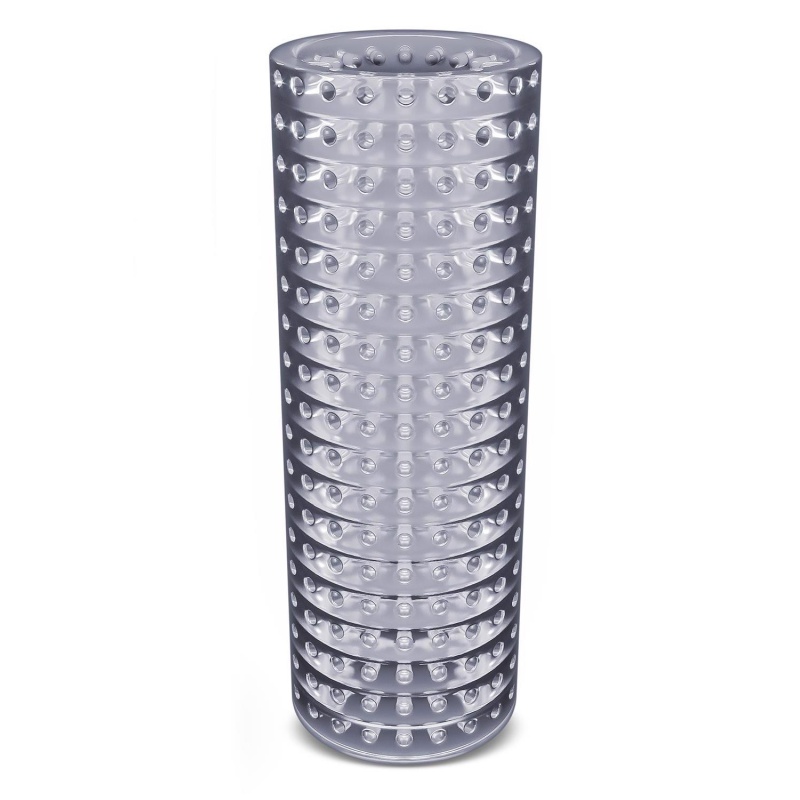 Masturbator Strokez Clear TPE o żebrowanej strukturze, otwarty, 13,9 cm - 2