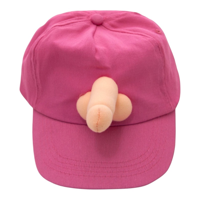 Różowa czapka imprezowa z pluszowym penisem na wieczór panieński - 1