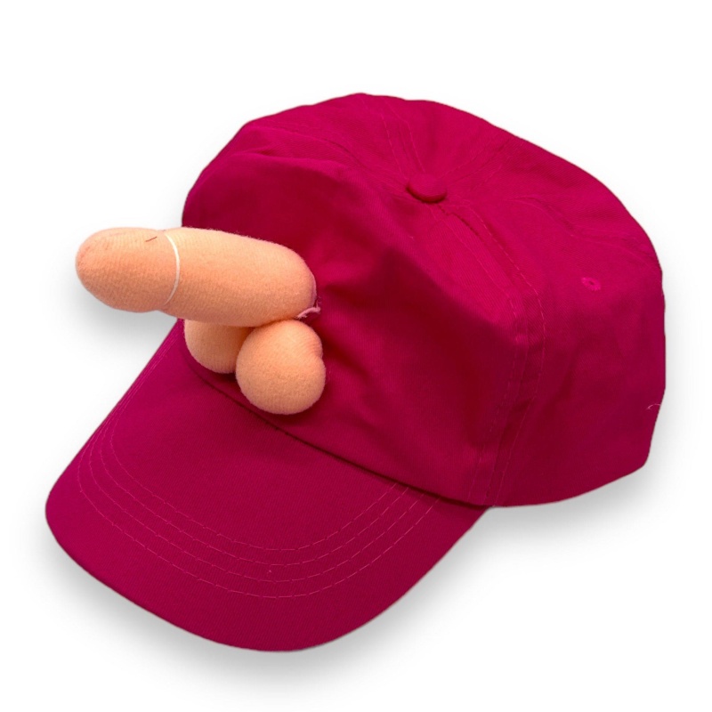 Różowa czapka imprezowa z pluszowym penisem na wieczór panieński - 2