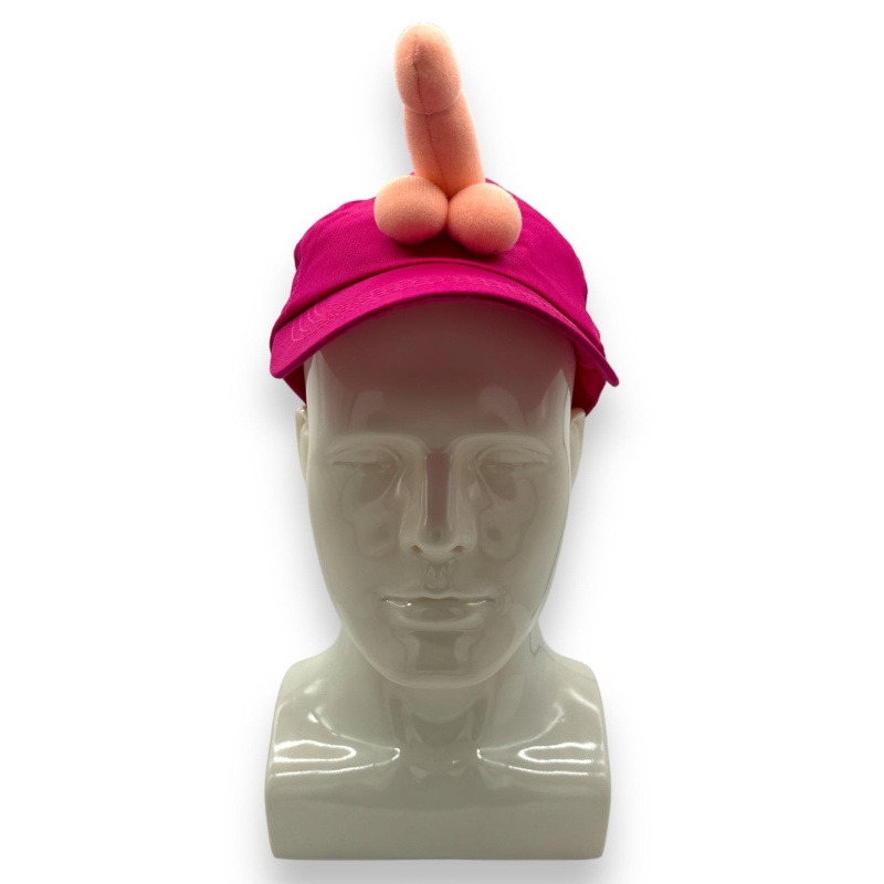 Różowa czapka imprezowa z pluszowym penisem na wieczór panieński - 5