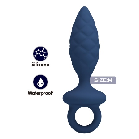 Korek analny Butt Plug with Loop Size M - teksturowany, 15,3 cm - 2