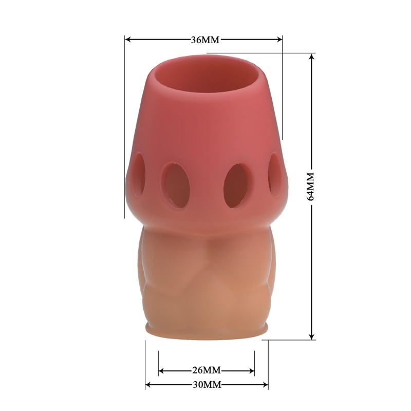 Nakładka na penisa Oscar z TPR zwiększająca obwód, 12 cm - 8